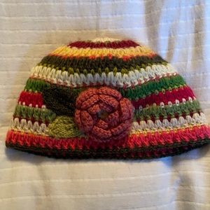 Adorable winter hat with a pink flower! So cute!!